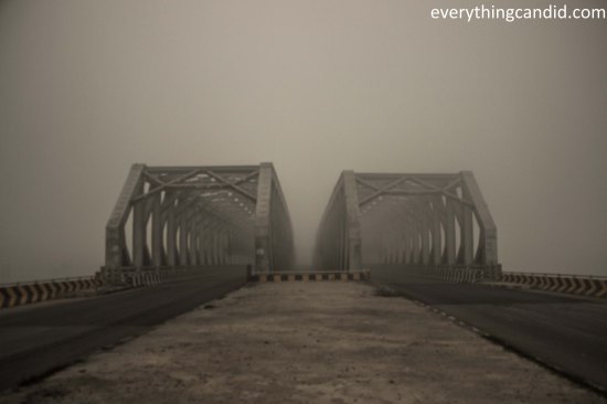 Canal Over Bridge near Bharatgarh: Due to Fog it looked like too awesome to capture!
