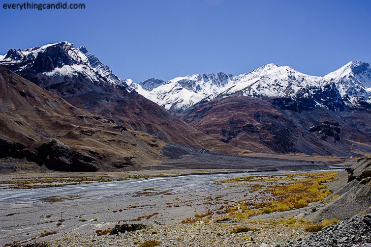 Vibrant and colorful Spiti River Bed